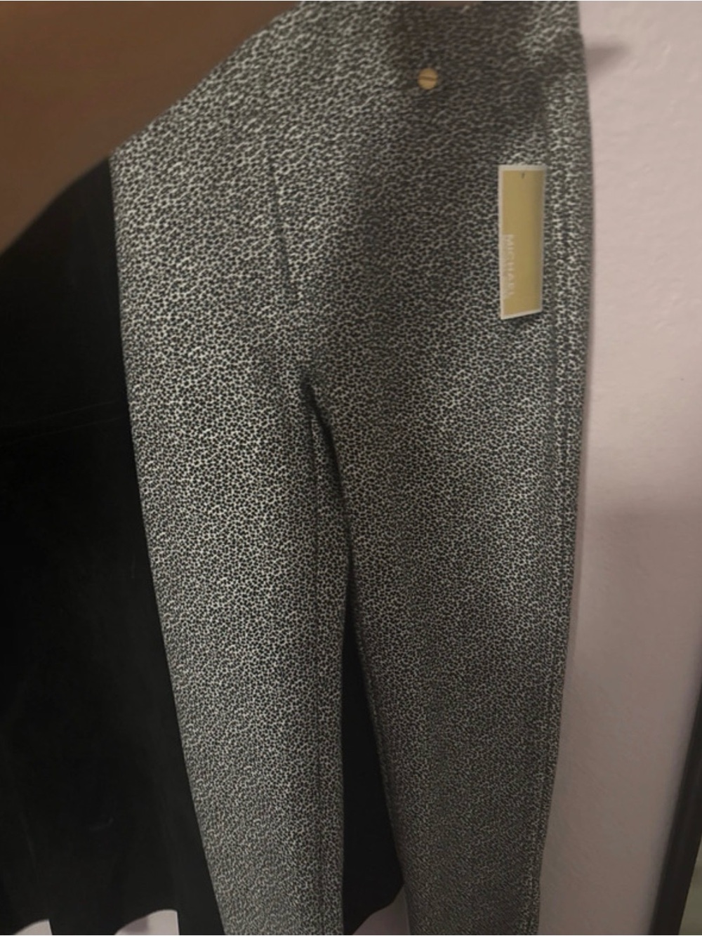Michael Kors Black and White Printed Ponte Skinny Pants